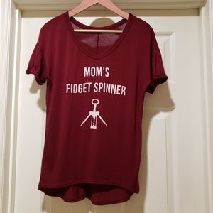 Mom's Fidget Spinner wine lover's novelty t-shirt